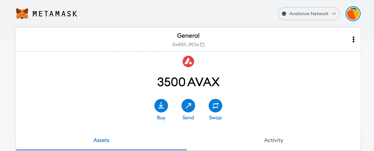 Как перевести Avalance в Metamask