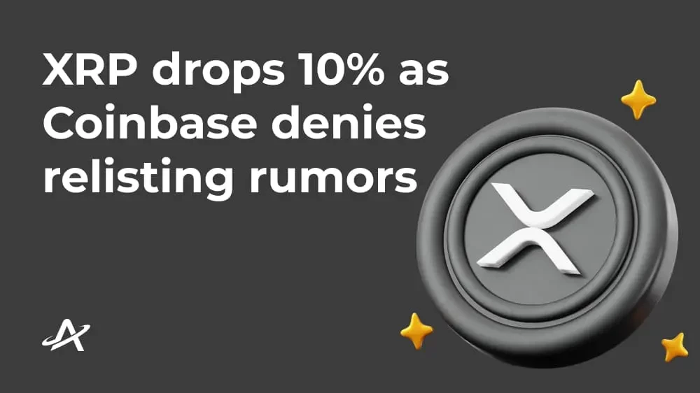 Цена XRP упала на 10%, после того, как Coinbase опровергнула слухи о перелистинге