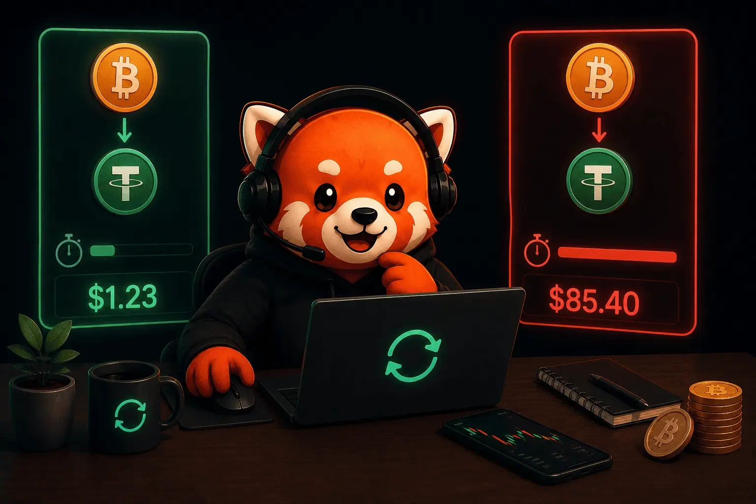 Обмен BTC на USDT