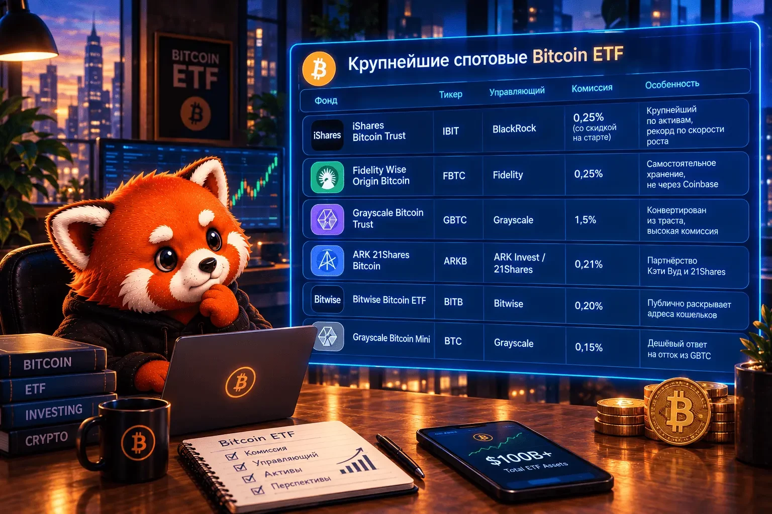 Сравнение Bitcoin ETF